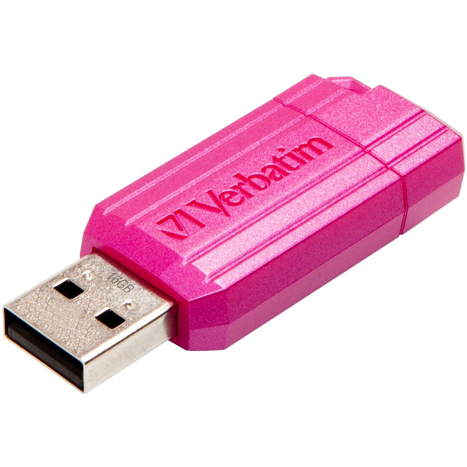 Verbatim PinStripe 16 GB USB 2.0 Flash Drive - Hot Pink