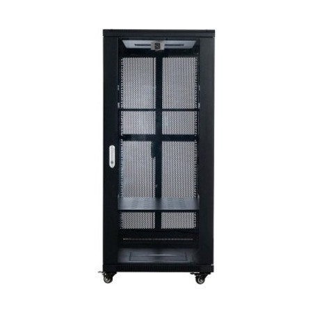 Serveredge 27U Floor Standing Rack Cabinet for Server, A/V Equipment - Black