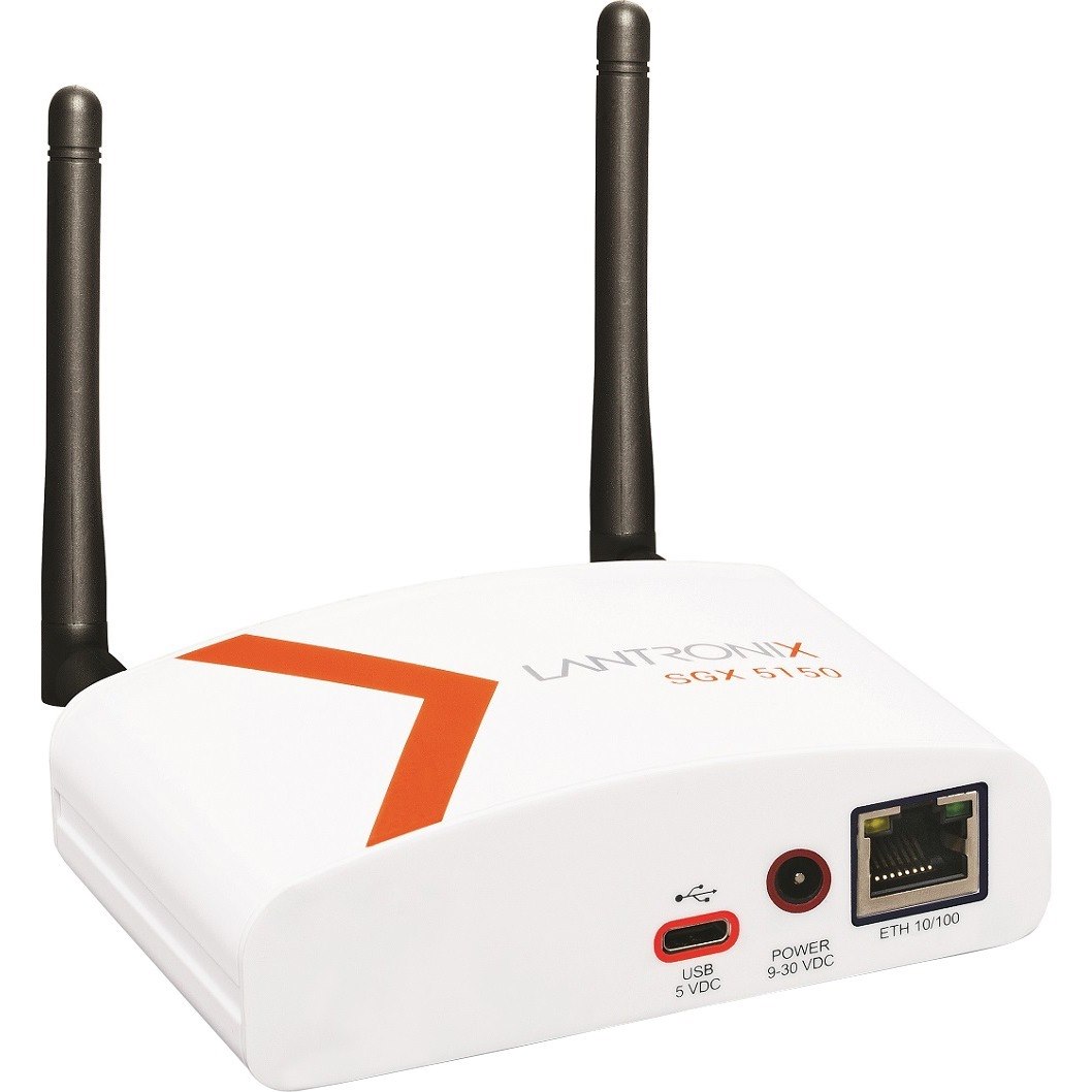 Lantronix SGX 5150 Wireless IoT Gateway, Dual Band 5G 802.11ac and 80211 b/g/n, USB Host and Device Modes, a single 10/100 Ethernet port, Japan Model