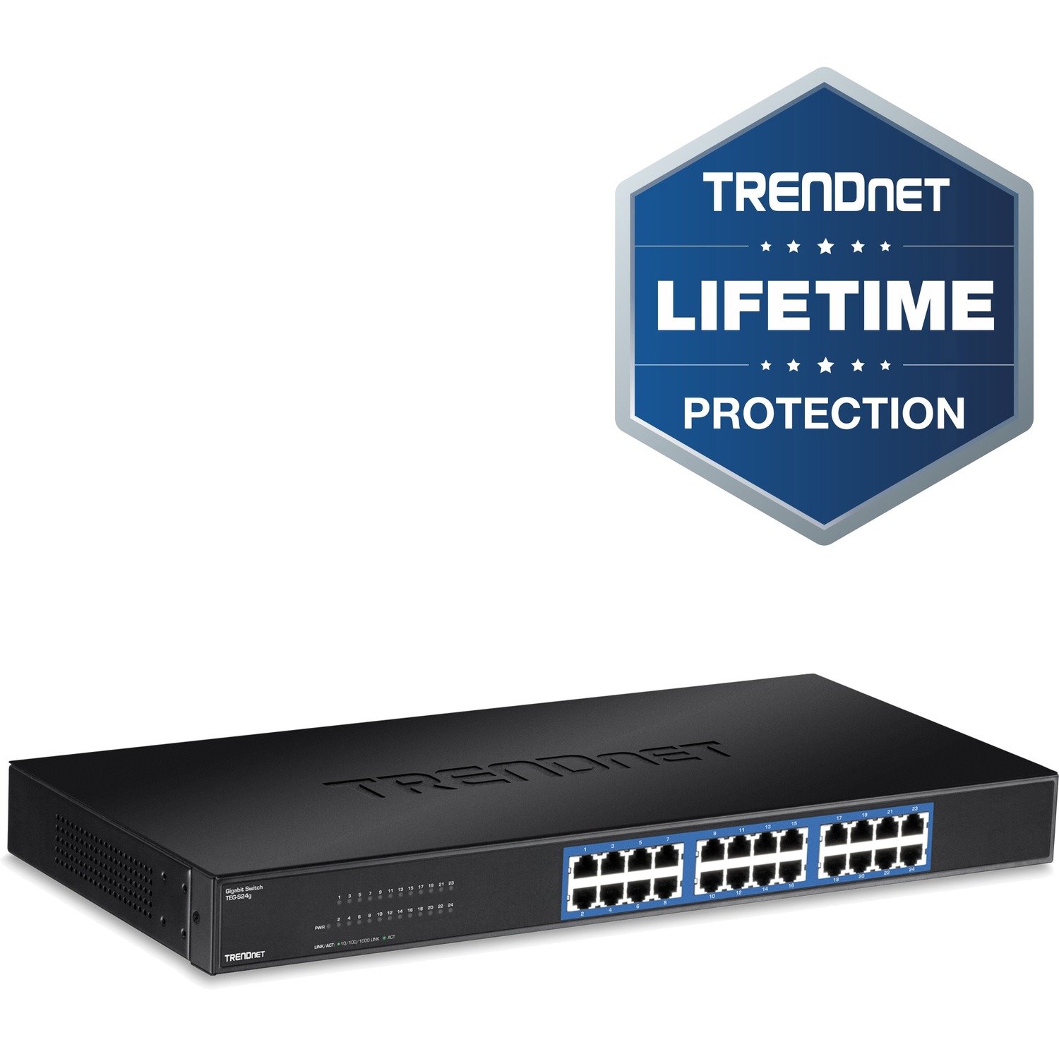 TRENDnet TEG-S24g 24 Ports Ethernet Switch - Gigabit Ethernet, Fast Ethernet - 10/100/1000Base-T - New - TAA Compliant