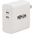 Eaton Tripp Lite Series Dual-Port Compact USB-C Wall Charger - GaN Technology, 70W PD Charging (50W+20W or 65W Max), White