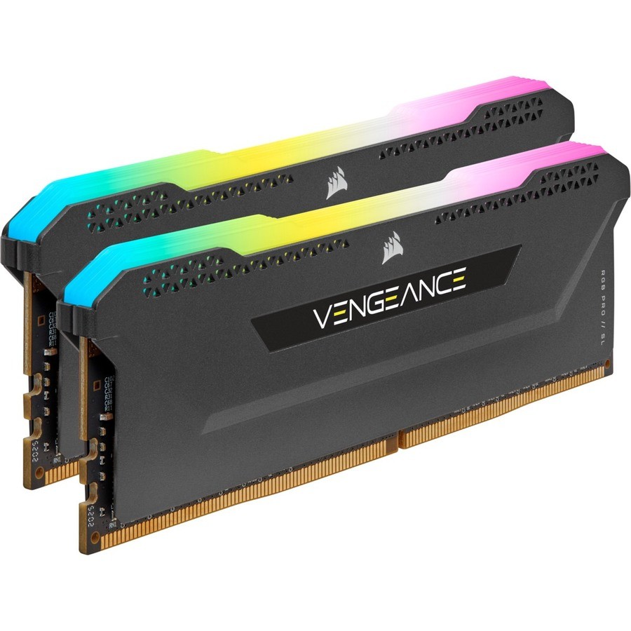 Corsair VENGEANCE RGB PRO SL 16GB (2x8GB) DDR4 DRAM 3200MHz C16 Memory Kit - Black