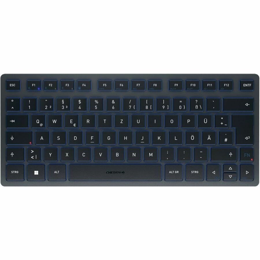 CHERRY KW 7100 Keyboard - Wireless Connectivity - German - Slate Blue