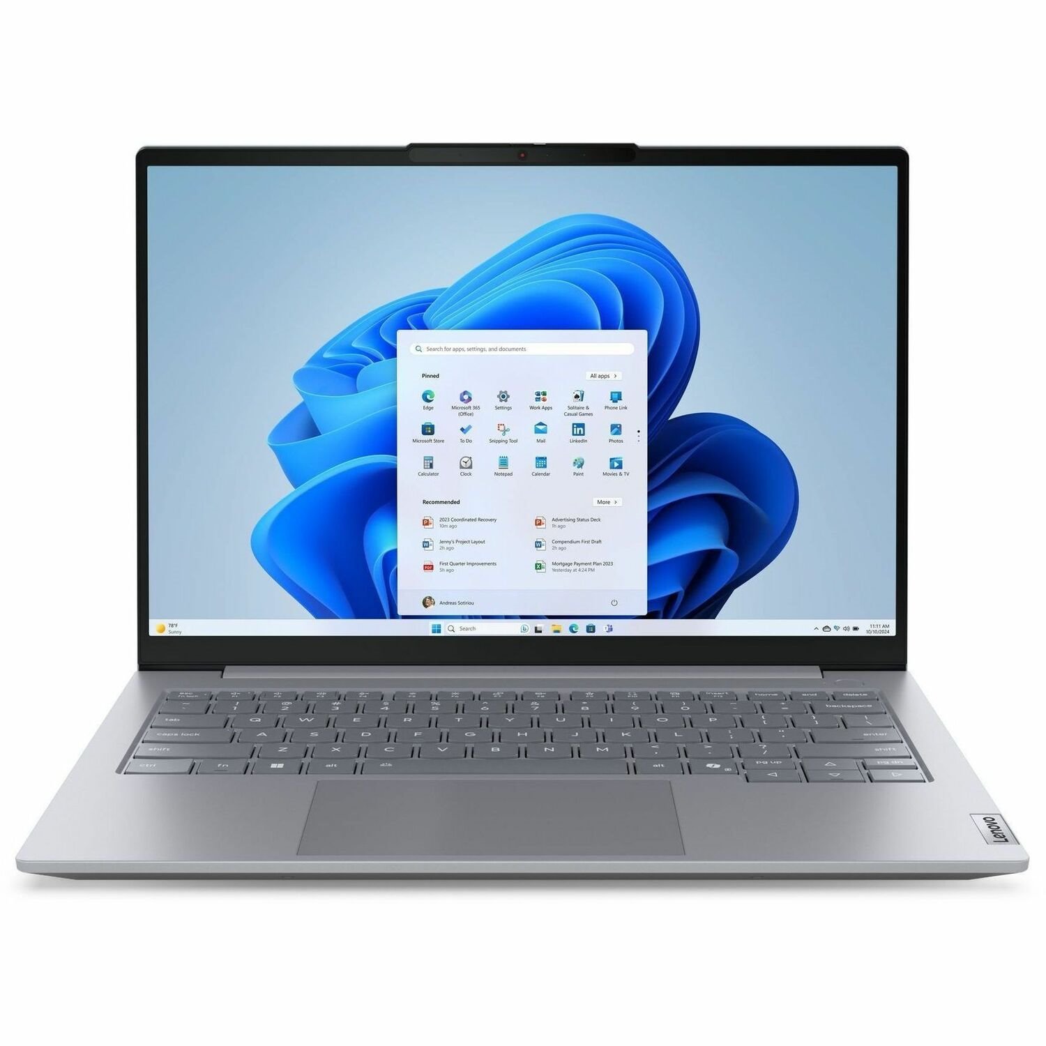 Lenovo ThinkBook 14 G8 IAL 21SJ006TAU 14" Notebook - WUXGA - Intel Core Ultra 7 255H - 32 GB - 512 GB SSD - English Keyboard - Arctic Gray