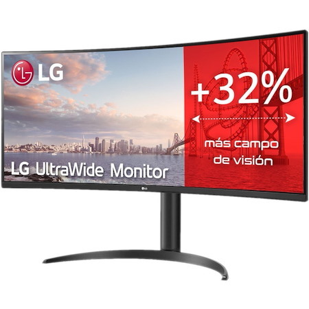 LG Ultrawide 34WP75C-B 34" Class WQHD Curved Screen LCD Monitor - 21:9 - Matte Black, Glossy Black