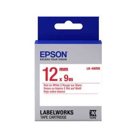 Epson LabelWorks Standard LK Tape Cartridge ~1/2" Red on White