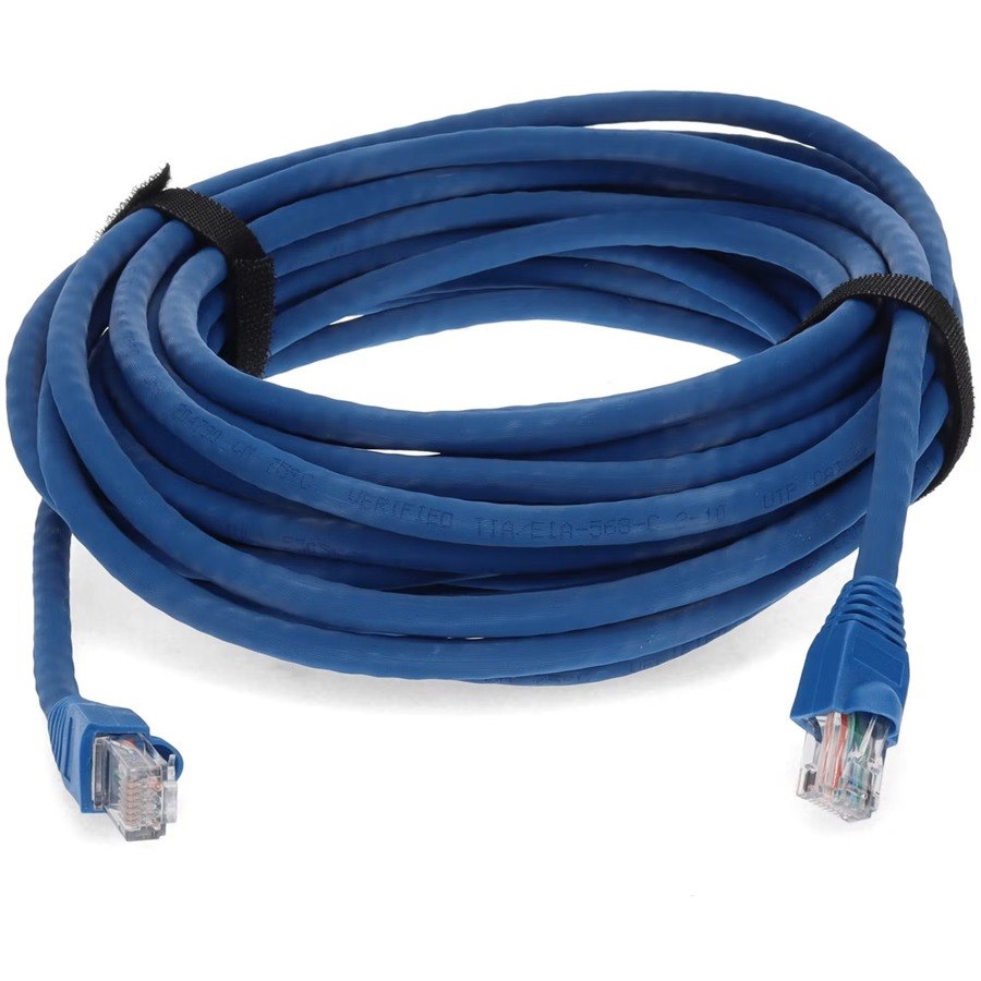 AddOn 50ft Blue CAT 6A PVC Ethernet Cable Snagless Bubble Boot RJ-45 M/M