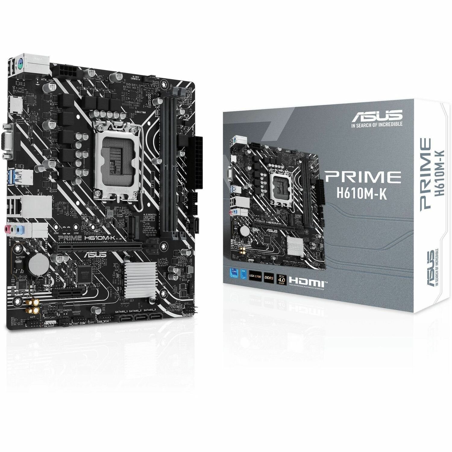 Asus Prime H610M-K Desktop Motherboard - Intel H610 Chipset - Socket LGA-1700 - Micro ATX