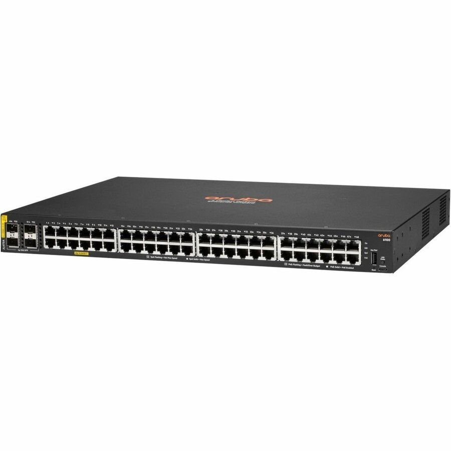 HPE 6100 48G Class4 PoE 4SFP+ 370W Switch