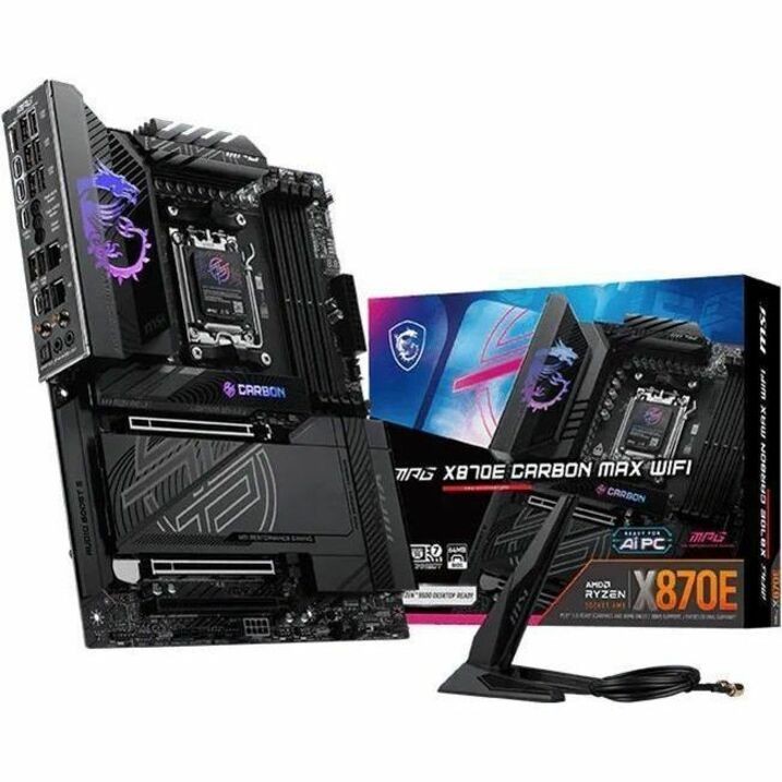MSI MPG X870E CARBON MAX WIFI Gaming Desktop Motherboard - AMD X870E Chipset - Socket AM5 - ATX