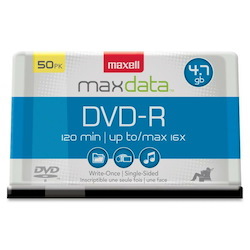 Maxell DVD Recordable Media - DVD-R - 16x - 4.70 GB - 50 / Pack