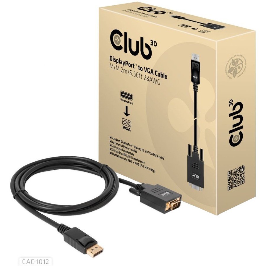 Club 3D 2 m DisplayPort/VGA Video Cable