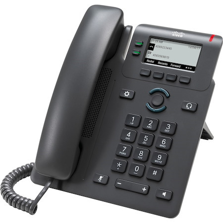 Cisco 6821 IP Phone - Corded - Corded - Wall Mountable, Desktop - Charcoal