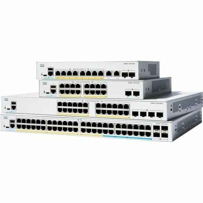 Cisco Catalyst 1300 C1300-24FP-4X 24 Ports Manageable Ethernet Switch - 10 Gigabit Ethernet - 10/100/1000Base-T, 10GBase-X - Refurbished