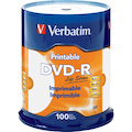 Verbatim DVD-R 4.7GB 16X Life Series White Inkjet Printable, Hub Printable - 100pk Spindle