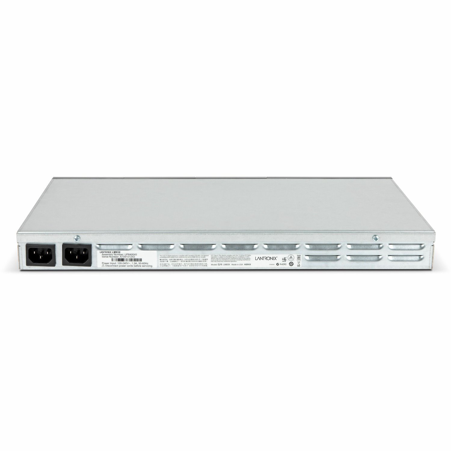 LM83X Console Server with 40 total serial ports, dual DC power