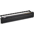 Black Box CAT6 Feed-Through Patch Panel - 2U, Unshielded, 48-Port