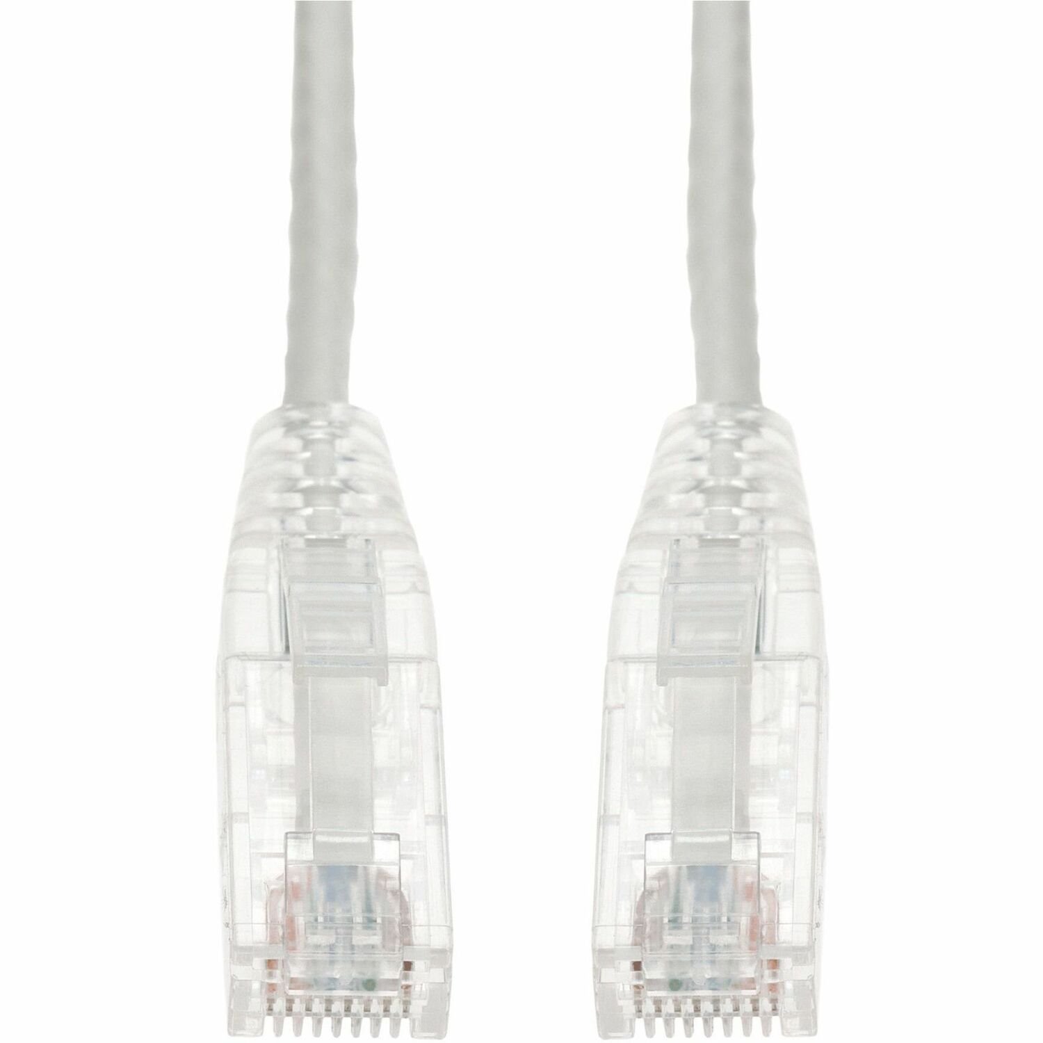 AddOn 45ft White CAT 6A Slim PVC Ethernet Cable Snagless Clear-Claw RJ-45 M/M
