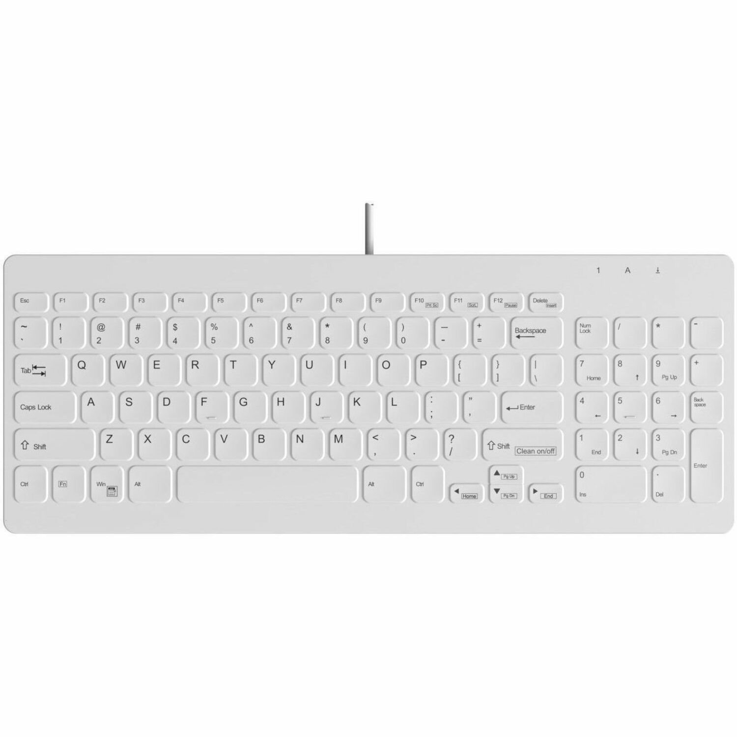 TG3 Electronics White, 96 Key, Low Profile Washable, Usb