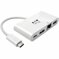 Eaton Tripp Lite Series USB-C Multiport Adapter - HDMI, USB 3.x (5Gbps) Hub Port, Gigabit Ethernet, 60W PD Charging, HDCP, White