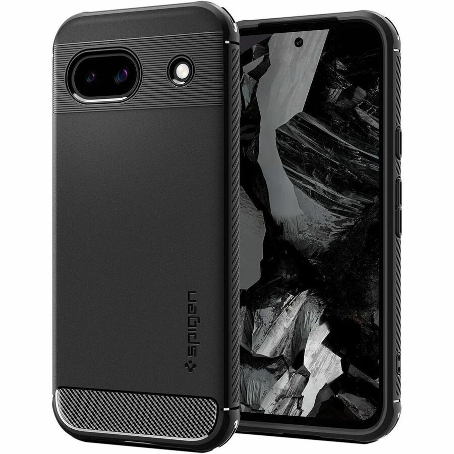 Spigen Rugged Armor Robuust Case voor Google Pixel 8a Smartphone - Mat zwart