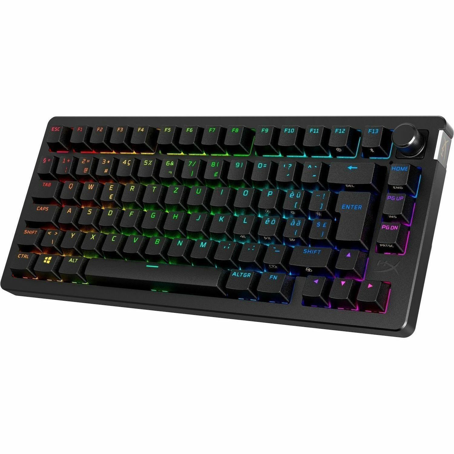 HyperX Alloy Rise 75 Gaming Keyboard - Wired/Wireless Connectivity - RGB LED - English (US) - Black