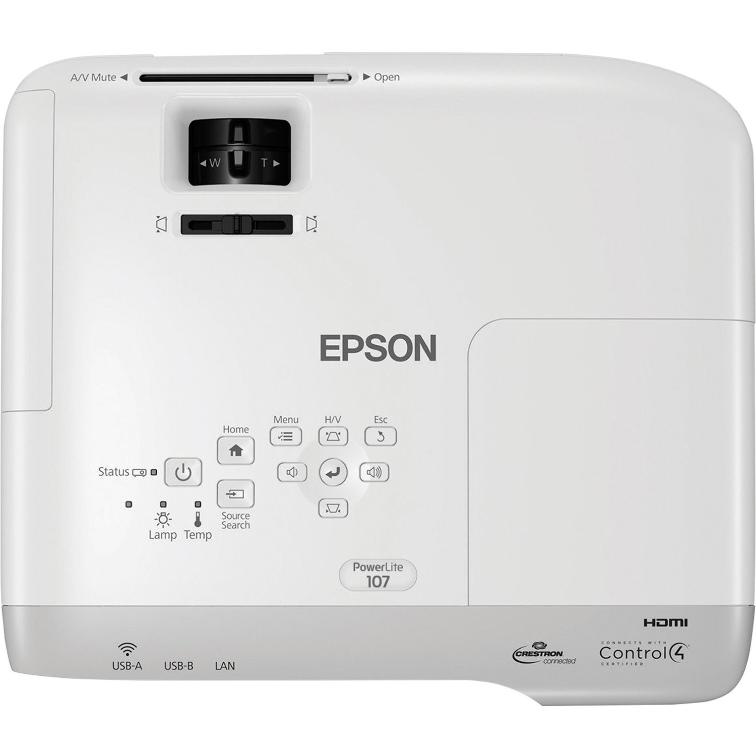 Epson PowerLite 107 LCD Projector - White, Gray