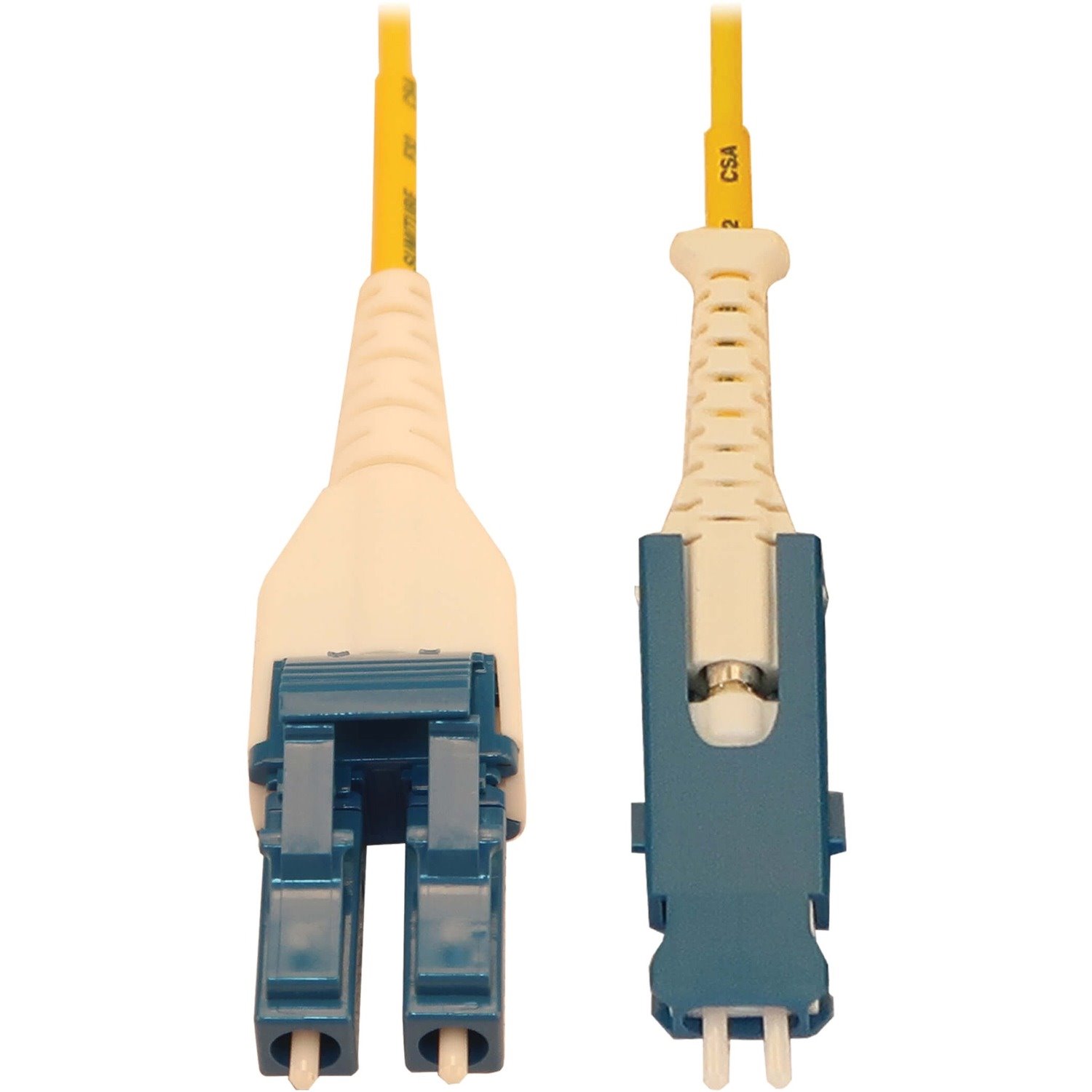 Eaton Tripp Lite Series 40/100/400G Singlemode 9/125 OS2 Fiber Optic Cable (Duplex SN-UPC to Duplex LC-UPC M/M), LSZH, Yellow, 1 m (3.3 ft.)