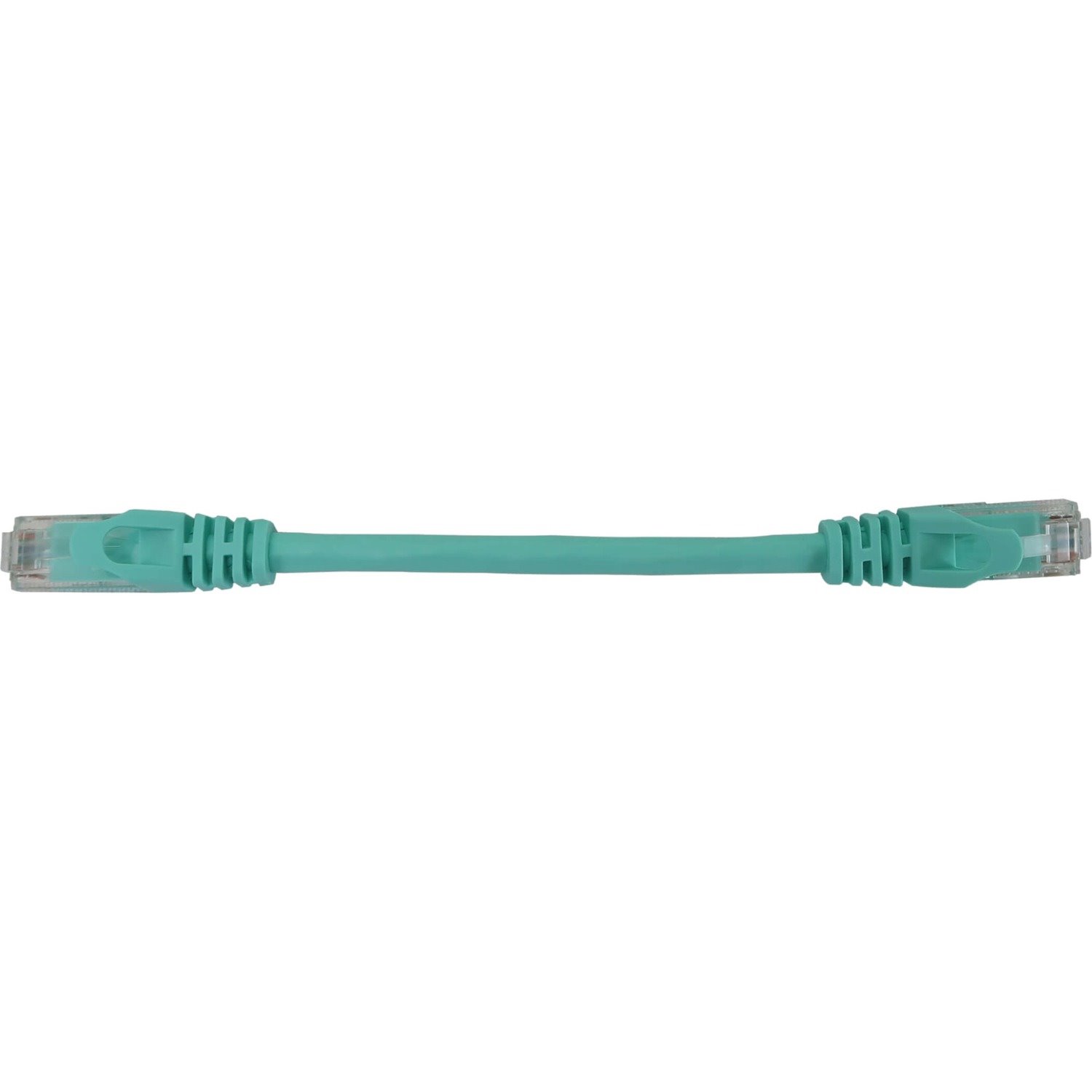 Eaton Tripp Lite Series Cat6a 10G Snagless Molded UTP Ethernet Cable (RJ45 M/M), PoE, Aqua, 6 in. (15 cm)