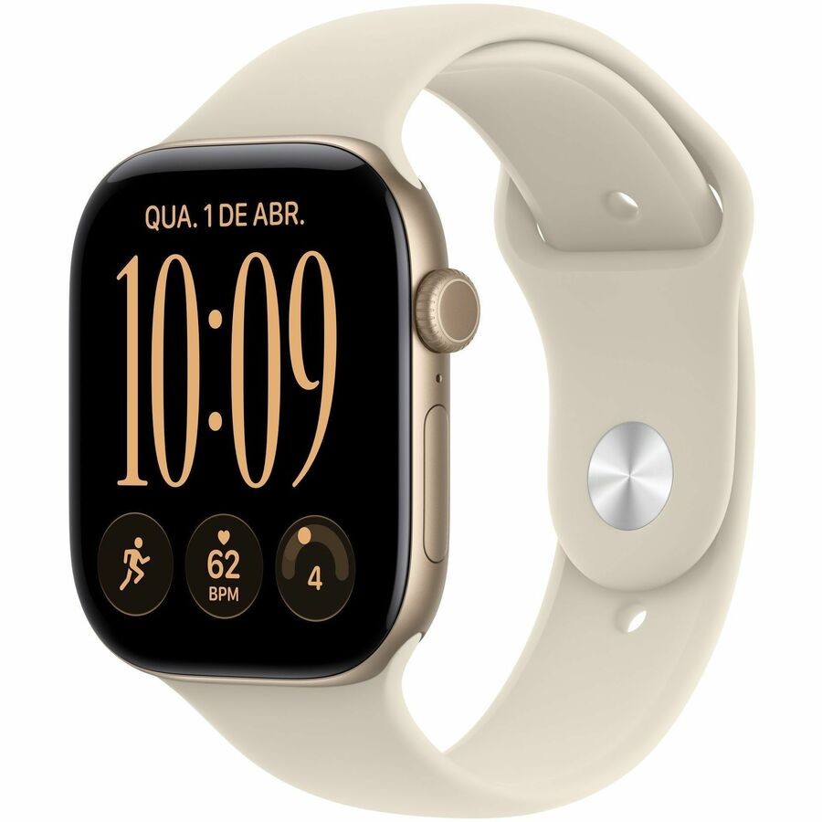 Apple Watch Series 12 Smart Watch - 46 mm Case Height - 40 mm Case Width - Light Gold Case Color - Sand Band Color - Aluminium Case Material - Wireless LAN - 5G - LTE