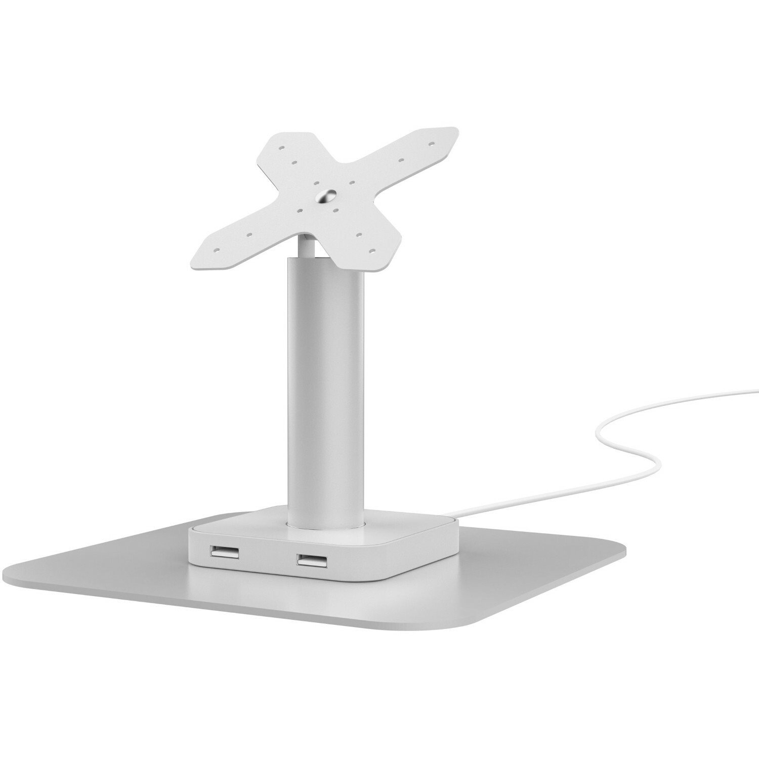 CTA Digital VESA Compatible Desk Mount with USB Ports and Cable Routing (White)