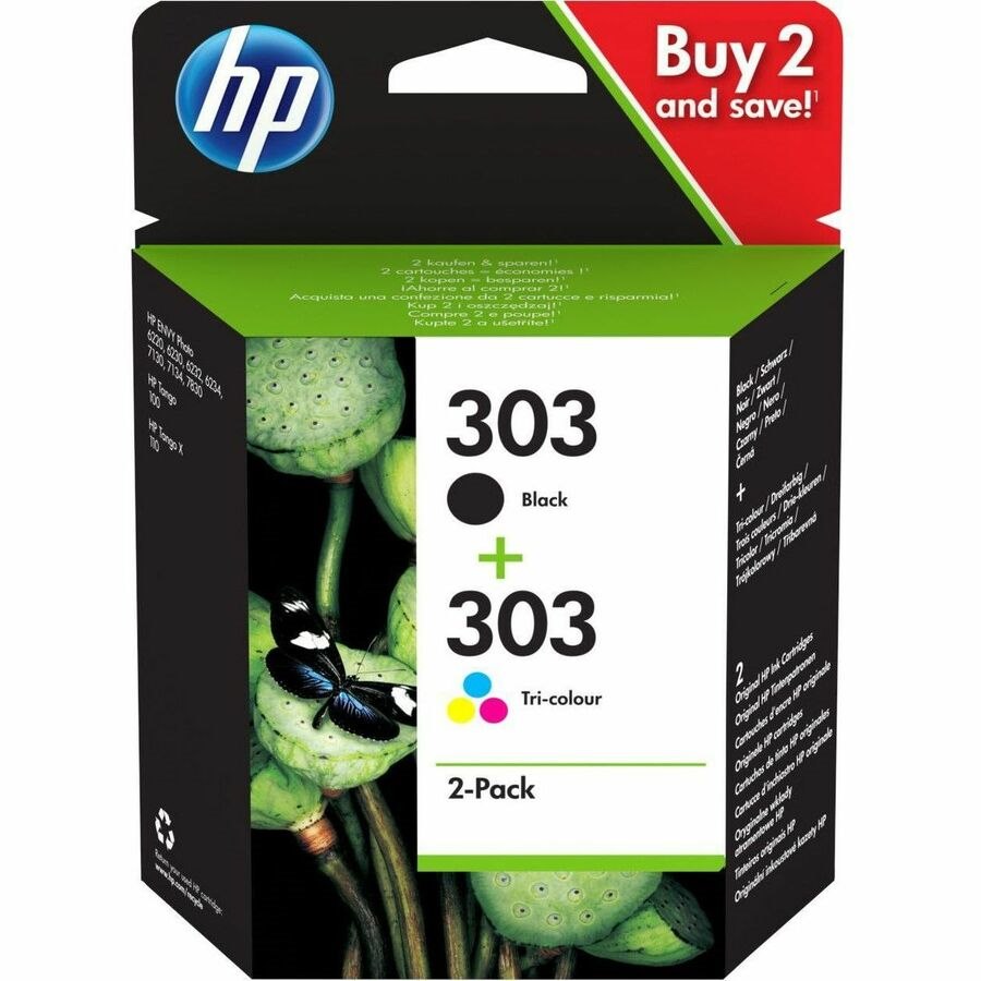 HP 303 Original Inkjet Ink Cartridge - Combo Pack - Tri-colour - 2 Pack