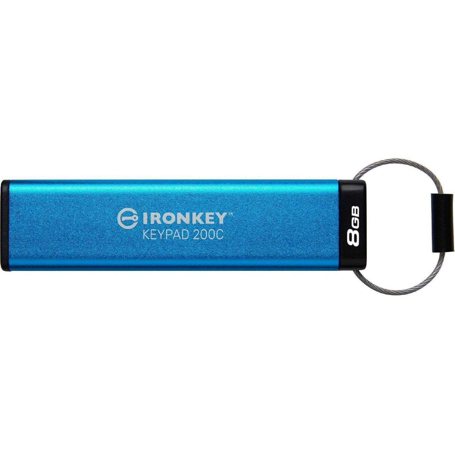 IronKey Keypad 200 8 GB USB 3.2 (Gen 1) Type C Flash Drive - Blue - XTS-AES