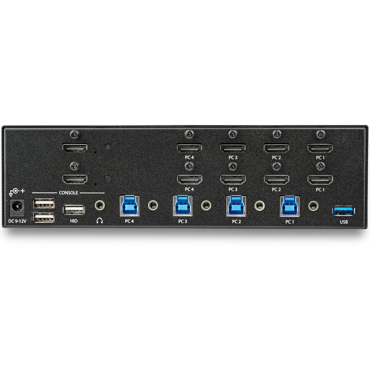 StarTech.com 4-Port Dual Monitor HDMI KVM Switch with Audio & USB 3.0 hub - 4K 30Hz - 4 PC Mac Computer KVM Switch Box for HDMI Display (SV431DHD4KU)