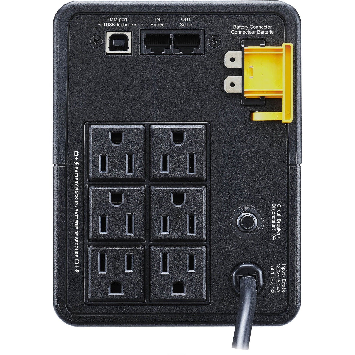 APC Back UPS, 950VA/480W, Tower, 120V, 6x NEMA 5-15R outlets, USB Type A + C Ports, User Replaceable Battery