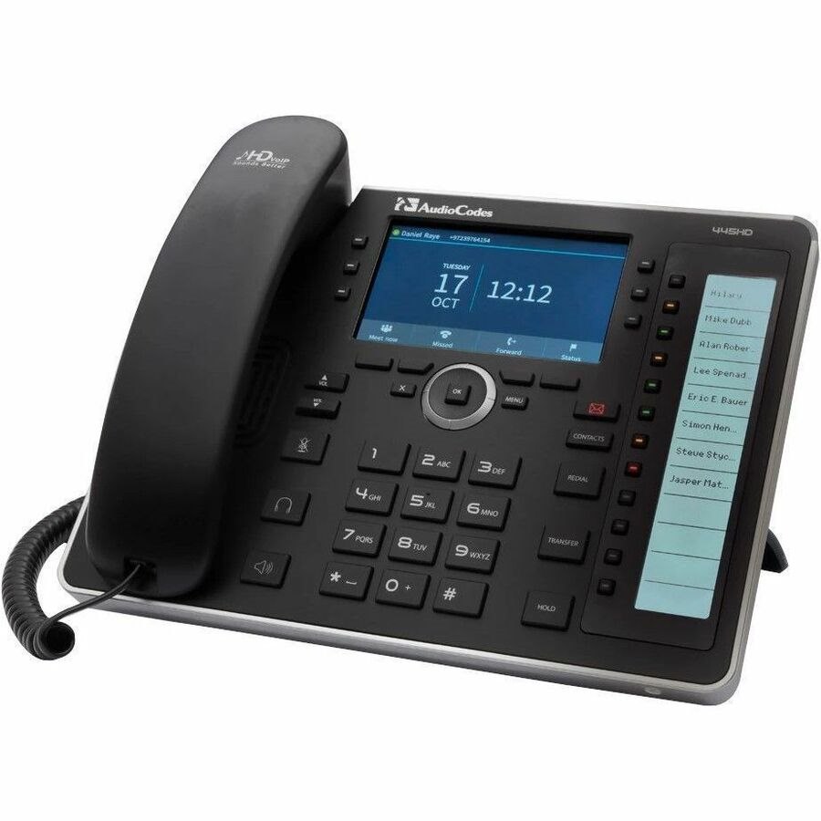 AudioCodes 445HD IP Phone - Corded - Corded/Cordless - Wi-Fi - Black