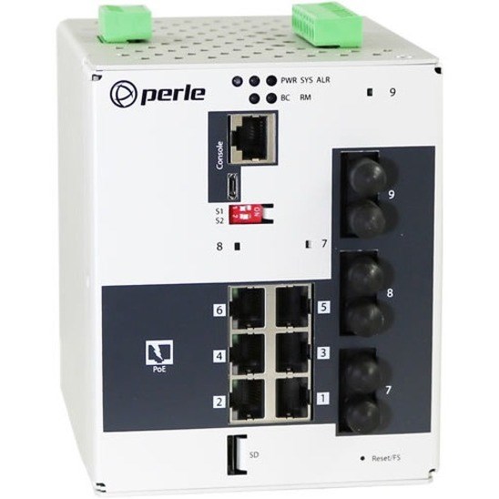 Perle IDS-509G3PP6-T2SD10-MD05-XT 9 Ports Manageable Ethernet Switch - Gigabit Ethernet - 10/100/1000Base-T