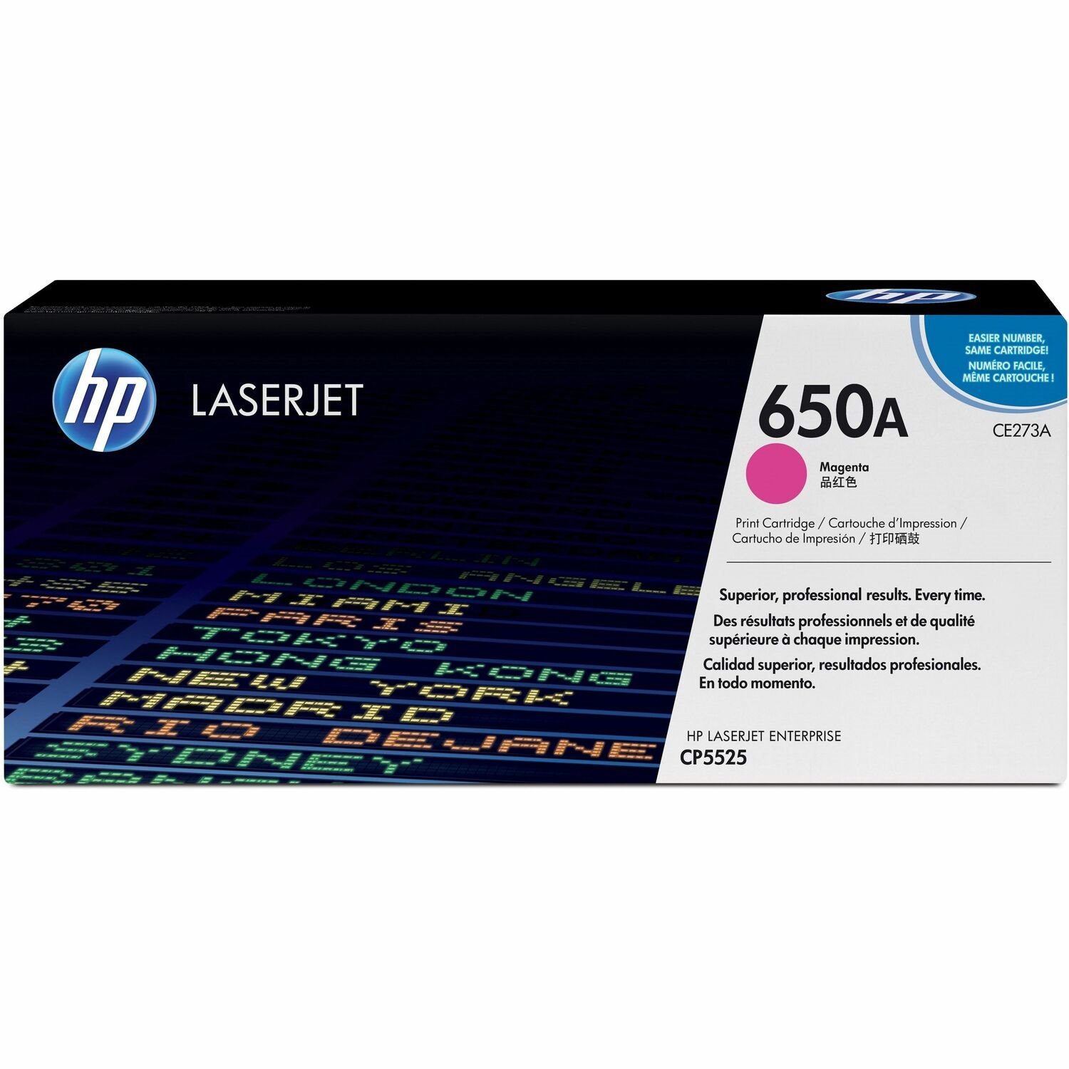 HP 650A (CE273A) Origineel Laser Tonercartridge - Enkelstuksverpakking - Magenta - 1 Stuk