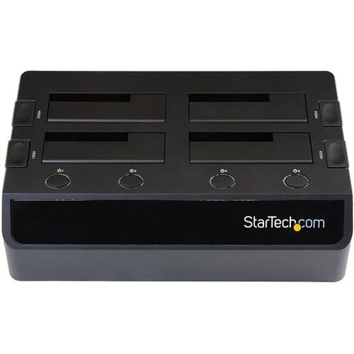 StarTech.com 4-Bay USB 3.0 to SATA Hard Drive Docking Station, 2.5/3.5" SATA III (6Gbps) SSD/HDD Dock, USB Hard Drive Bay, Top-Loading