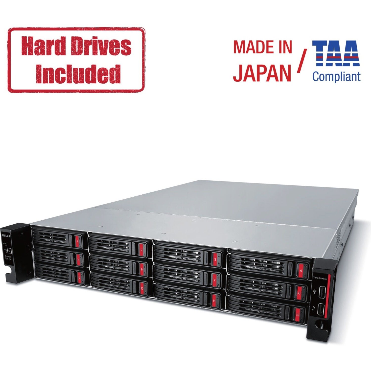 Buffalo TeraStation 51210RH Rackmount 120 TB NAS Hard Drives Included