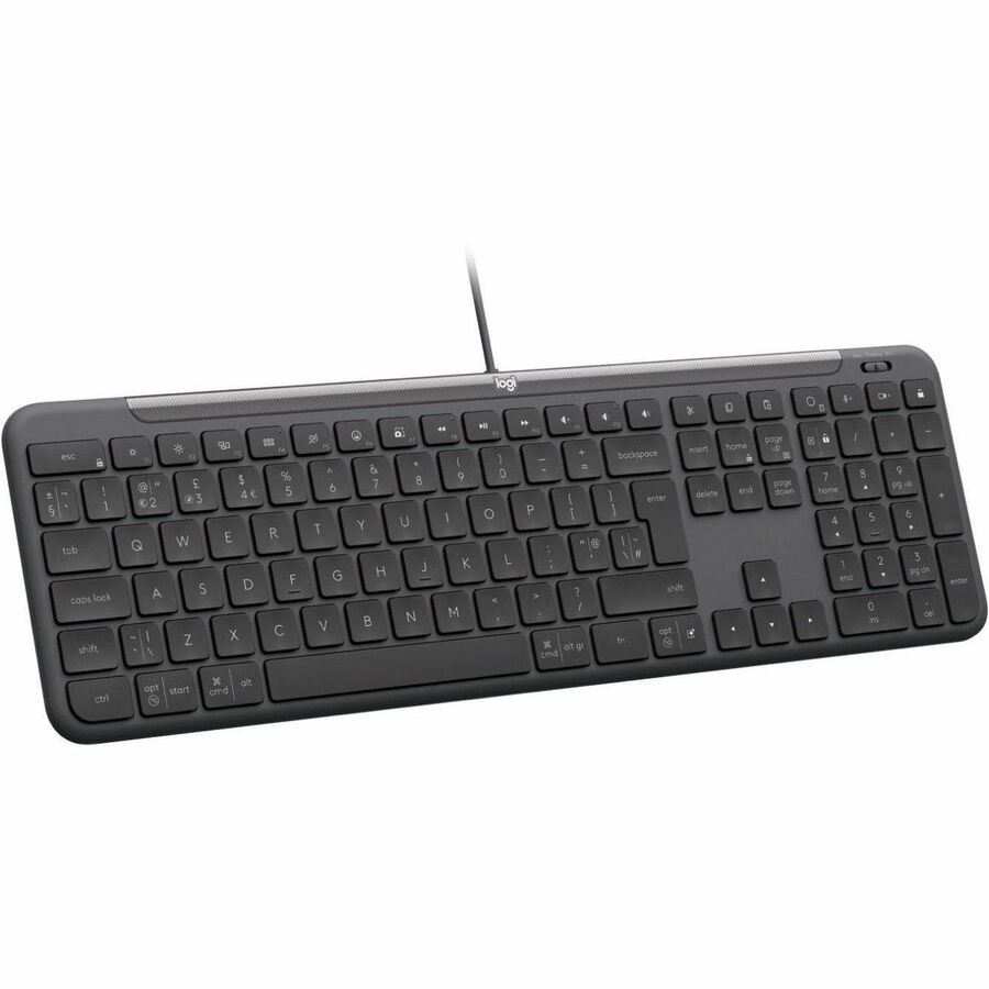 Logitech Signature Slim K620 Keyboard - Cable Connectivity - USB Type C Interface - English (UK) - QWERTY Layout - Graphite