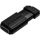 Verbatim PinStripe 128 GB USB 2.0 Flash Drive - Black
