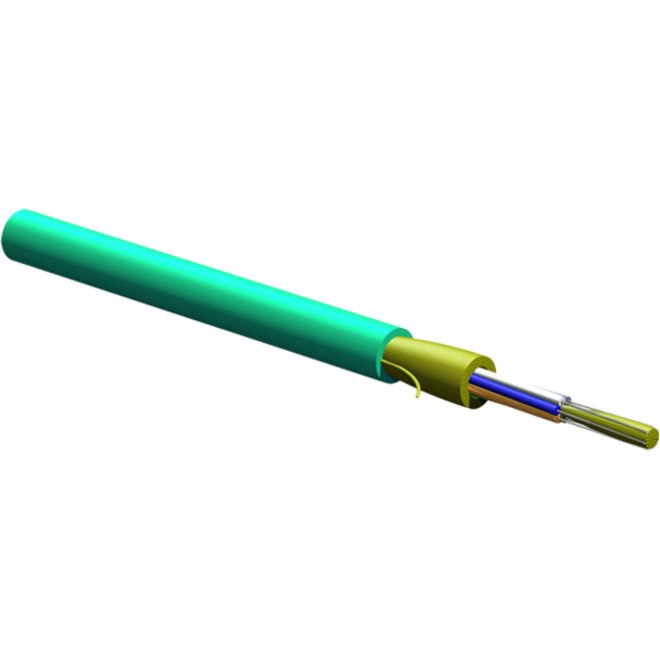 MIC Tight-Buffered Cable, Indoor Plenum, 6 fiber, 50 µm multimode (OM3), per foot.