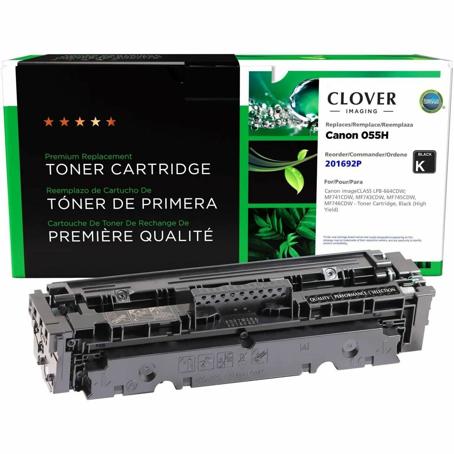 Clover Remanufactured High Yield Black Toner Cartridge for Canon 055HBK (3020C001)