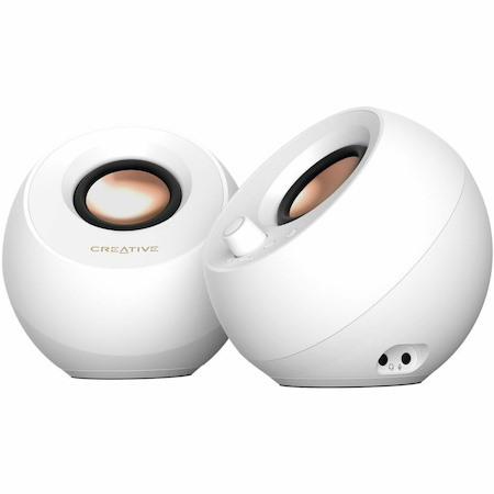 Creative Pebble Pro 2.0 Portable Bluetooth Speaker System - 10 W RMS - White