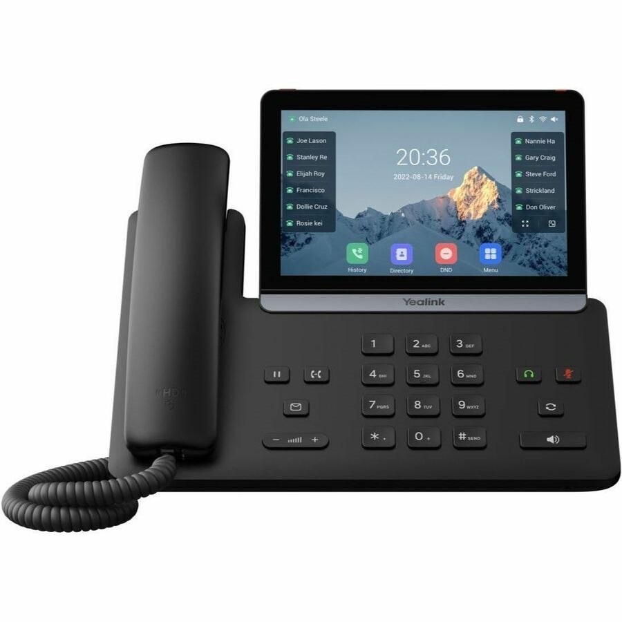 Yealink SIP-T87W IP Phone - Corded - Corded/Cordless - Wi-Fi, Bluetooth, DECT - Wall Mountable, Desktop - Classic Gray
