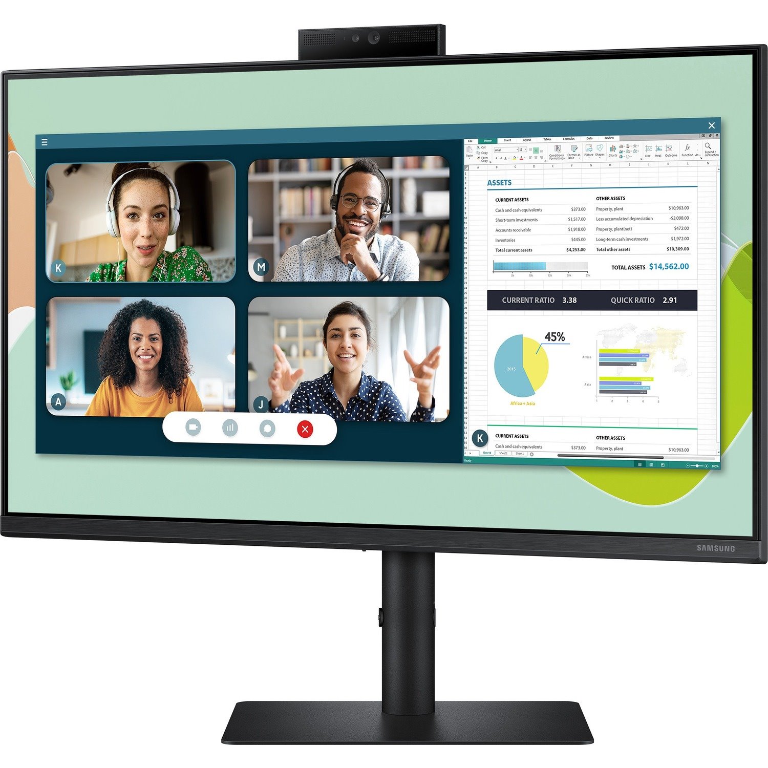 Samsung Professional S24A400VEN 24" Class Webcam Full HD LCD Monitor - 16:9 - Black