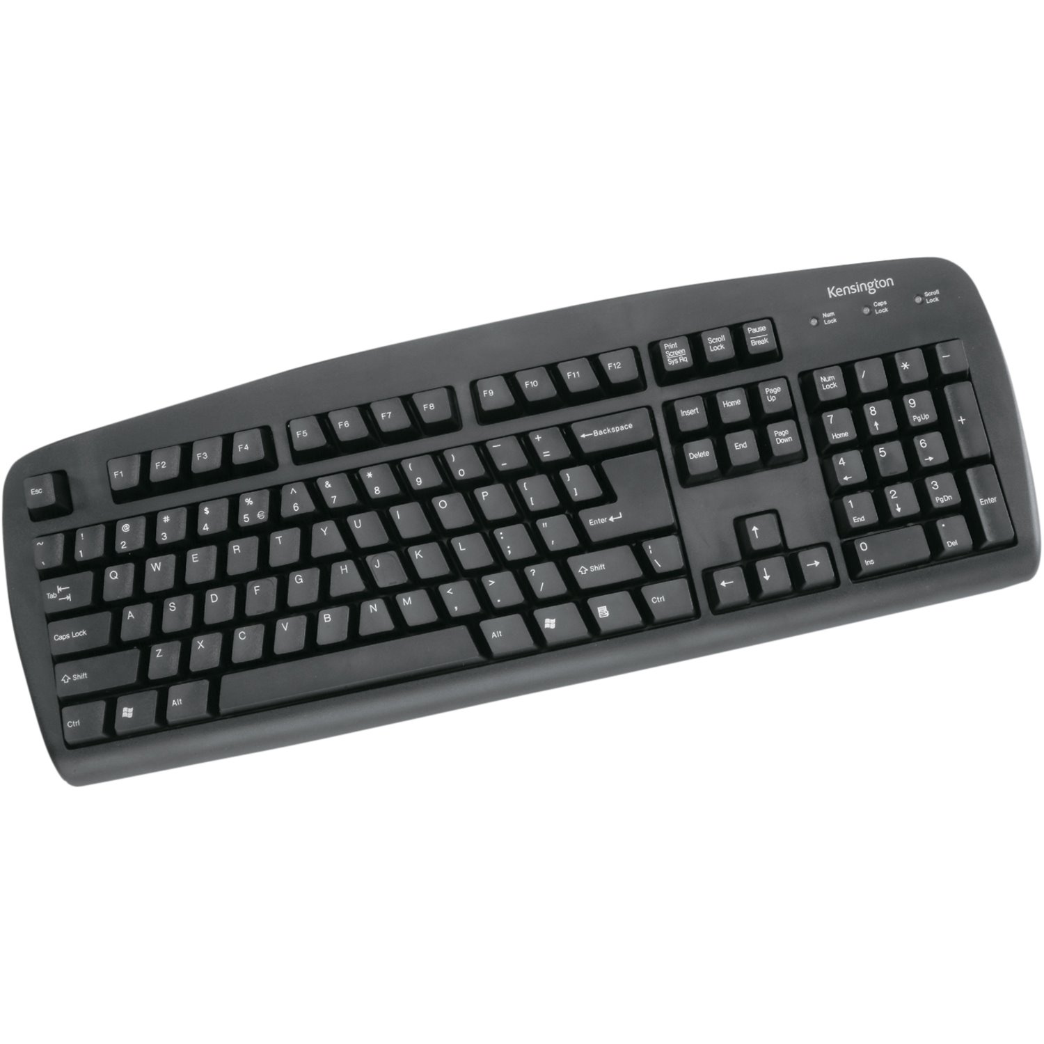 Kensington Keyboard - Cable Connectivity - USB, PS/2 Interface - German - QWERTY Layout - Black