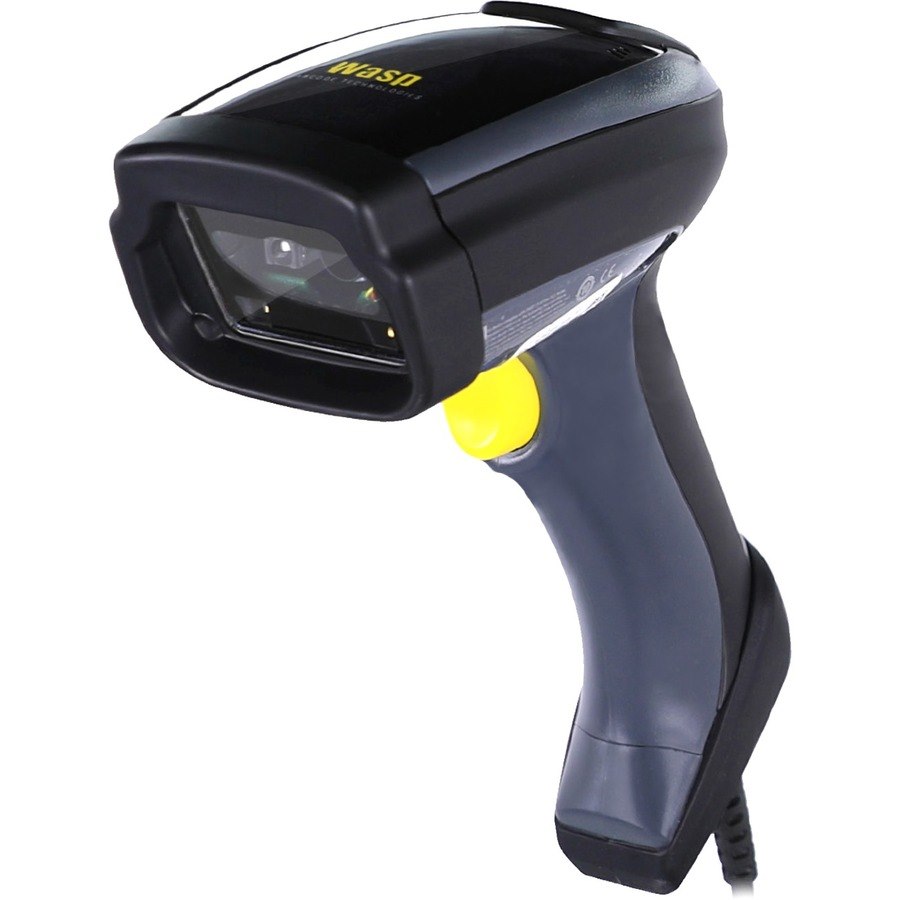 Wasp WDI7500 Handheld Barcode Scanner - Black, Yellow - USB Cable Included