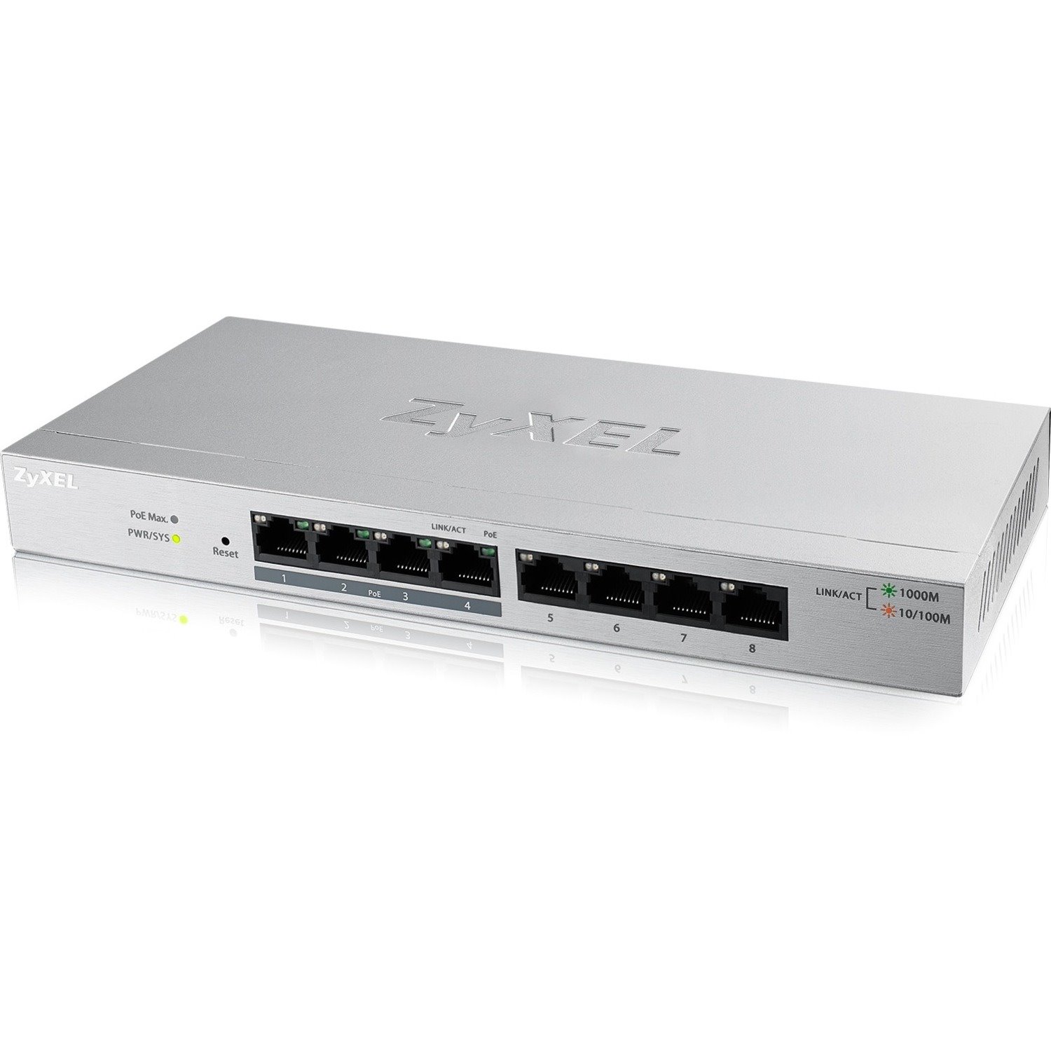 Zyxel 8-Port Gigabit Ethernet Web Managed POE+ Switch | 4 x PoE+ @ 60W | VLAN Support | Metal Case | Desktop or Wall-Mount | Fanless |Lifetime Warranty | QoS | Ethernet Splitter | GS1200-8HPv2